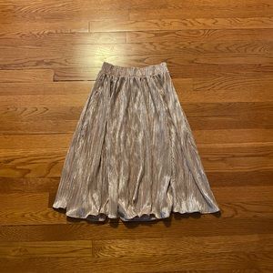 Gold Metallic midi skirt